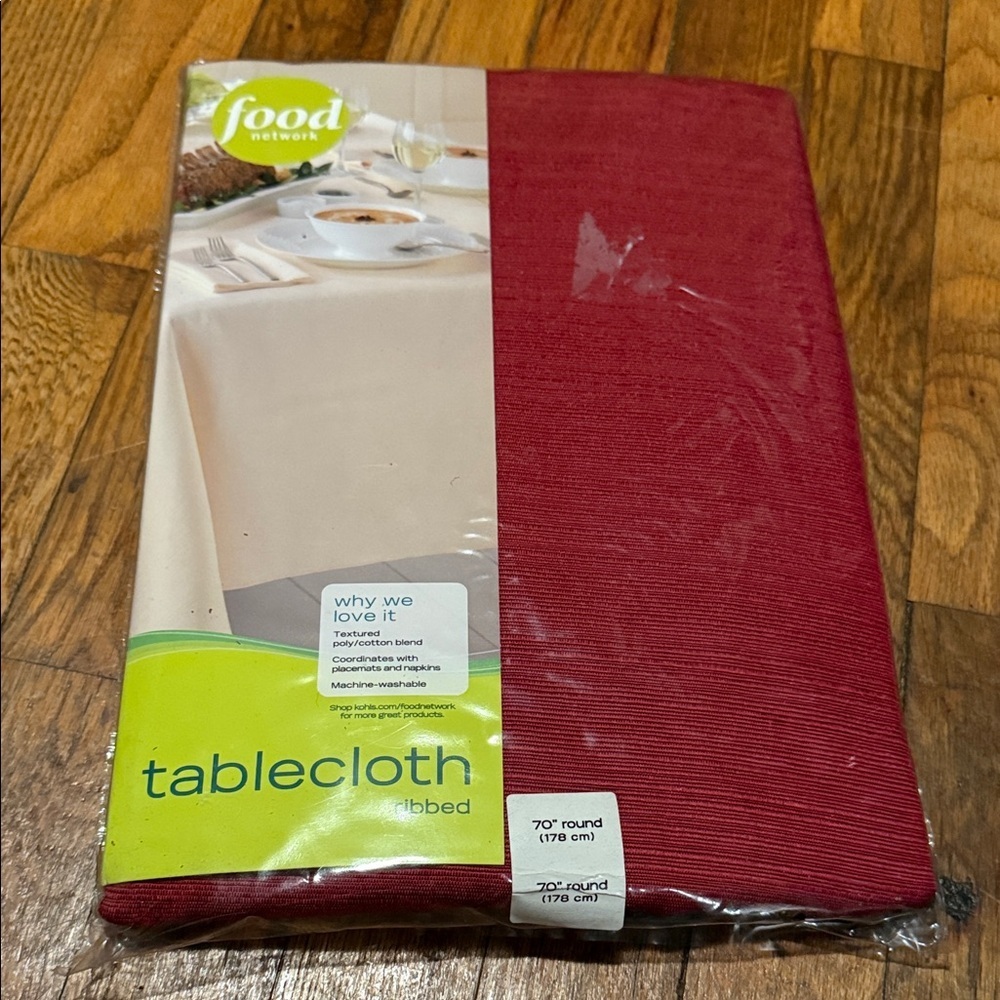 Food Network 70” round Tablecloth- ribbed texture - Picture 5 of 5